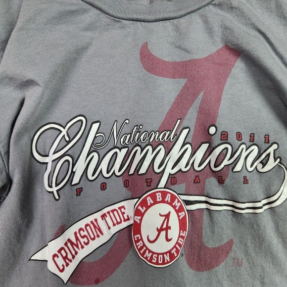 Alabama Crimson Tide Shirt Womens Small Gray Long Sleeve Pullover Spell Out 2015 - Picture 3 of 14